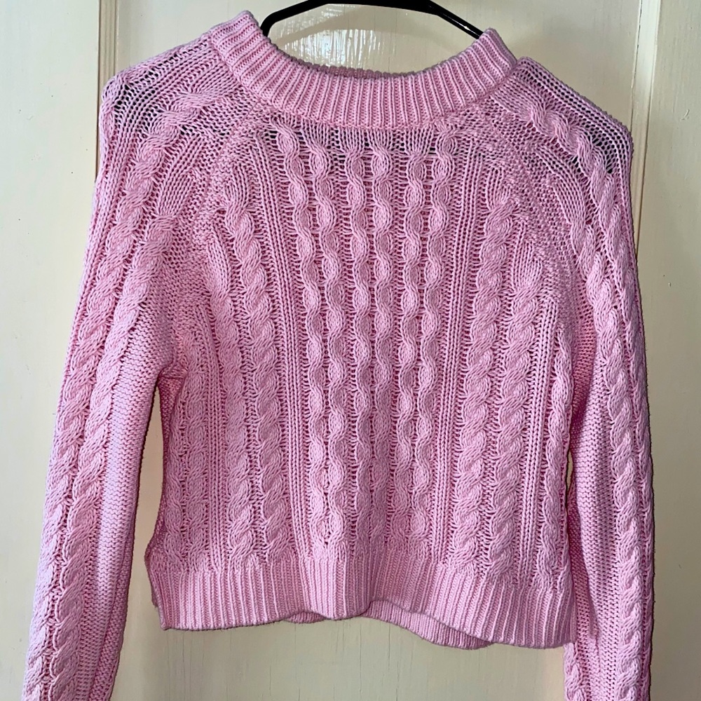 Long sleeve pink sweater